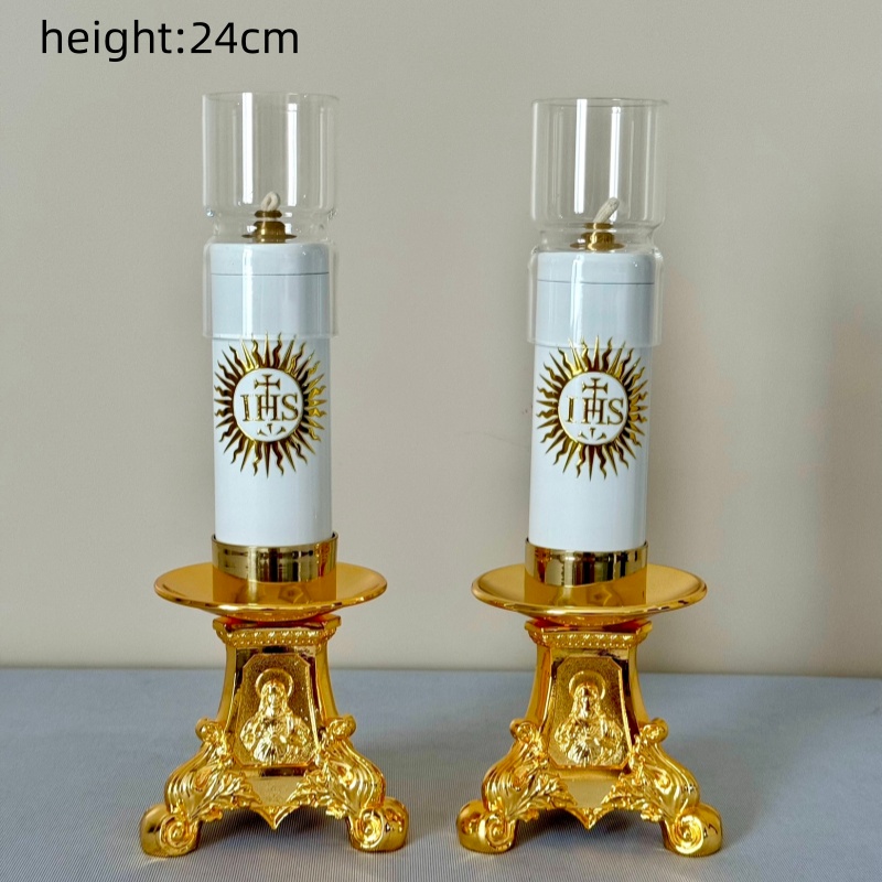 Candle Oil Supplies - Catholic Oil Lamp Candle Stick With