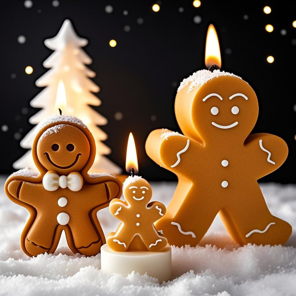 Candle Supplies Store - DIY Cartoon Gingerbread Man Silicone Candle